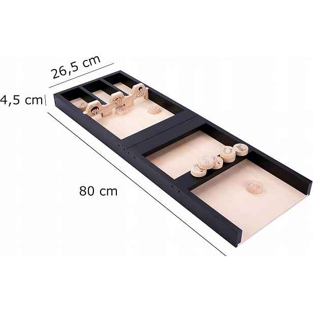 Dřevěný Shuffleboard Sjoelbak 80 cm Dovednostní Hra pro děti