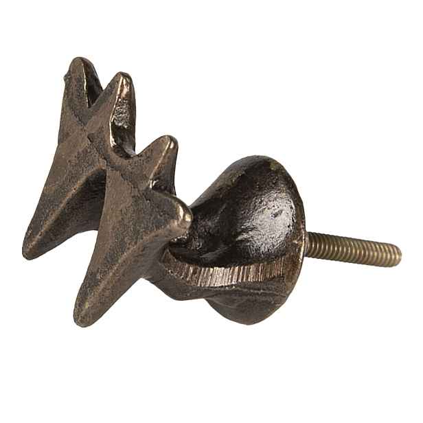 Hnědá kovová úchytka Kachní nohy - 4*4 cm Clayre & Eef