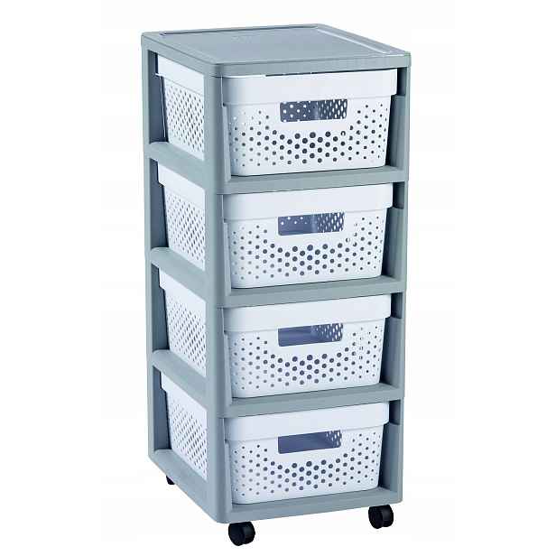 Šuplíky Infinity 4x11l puntíky bílé