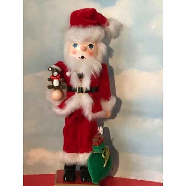 Highlife Vánoční dekorace dřevěný louskáček Santa Claus, 37 cm