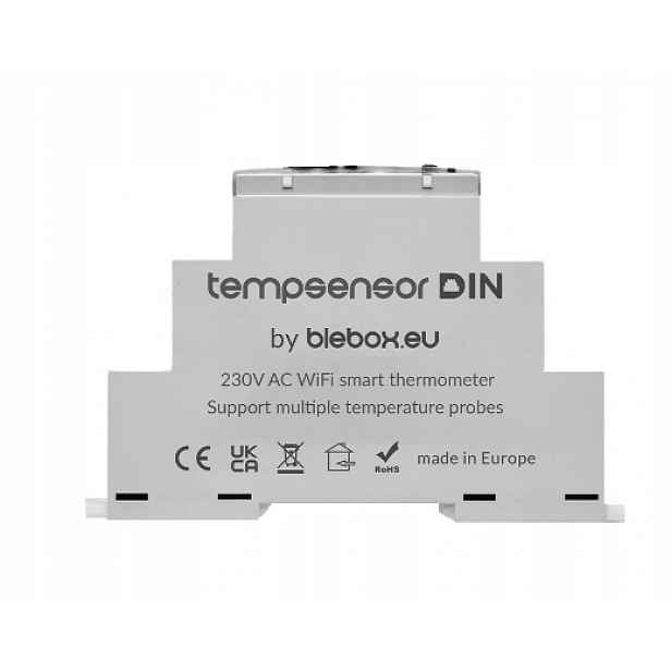 Snímač teploty µWiFi teploměr na Din lištu 230V Ac tempSensor