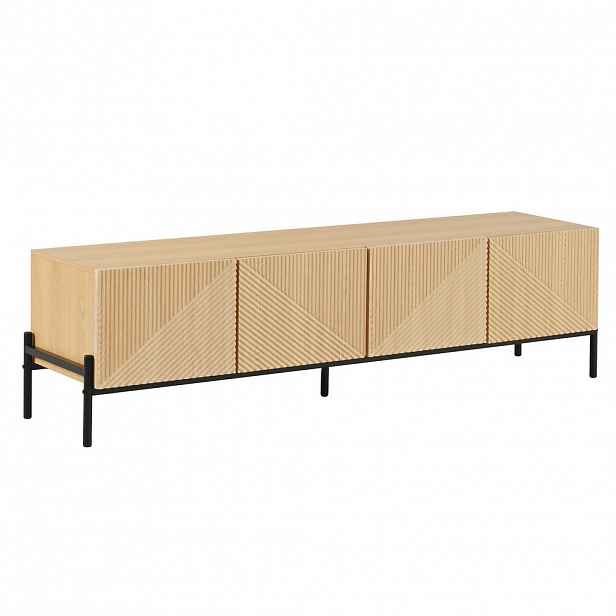 Urban Meuble TV STOLEK vzhled dřeva 3D design 4 dvířka moderní