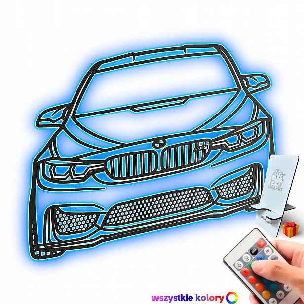 Dřevěný 3D obraz Bmw M3 line Nástěnná Dekorace Noční Lampa Led XL