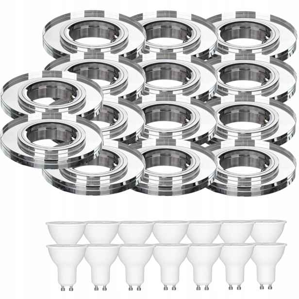 14 x Pevná Skleněná Stropní Lampa Halogenová Objímka Led Žárovky 1.5W