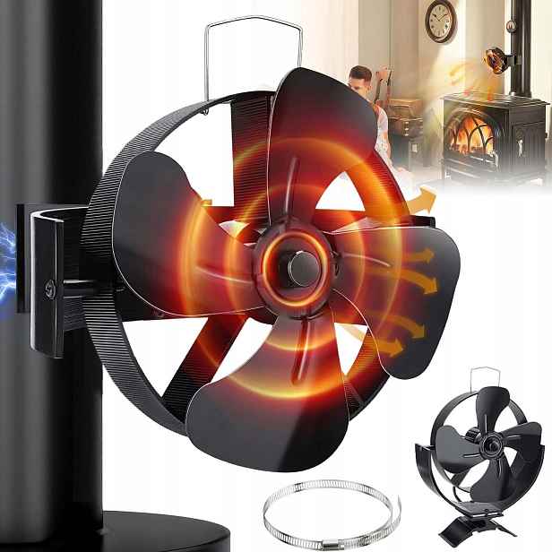 Termoelektrický Krbový Ventilátor Distributor Teplého Vzduchu, Silný