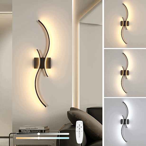 Nástěnné Led svítidlo, černá, s dálkovým ovládáním, moderní, 32W Comely