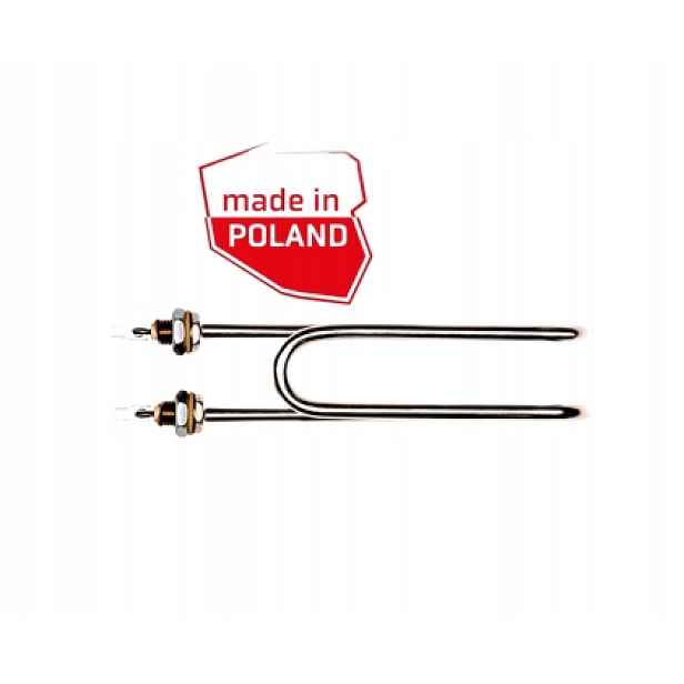 Polská ohřívačka bojleru tvar „p“ 1500 W, závit 2xM14 x 1,5