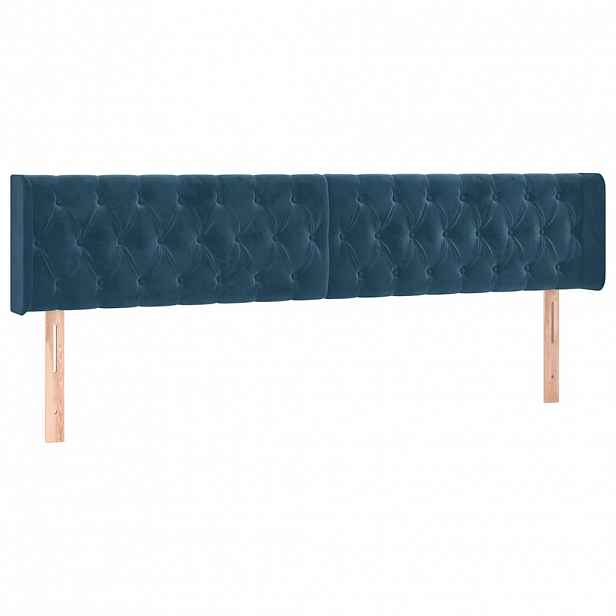 vidaXL Čela postele tmavě modrá 200x7x78/88 cm samet