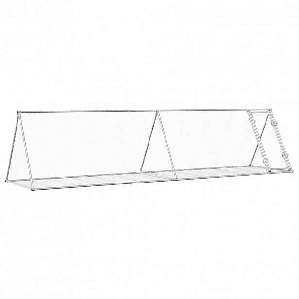 vidaXL Králíkárna stříbrná 400 x 105 x 91 cm pozinkovaná ocel