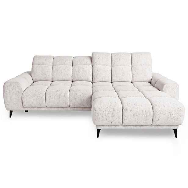 Beautysofa ROHOVÁ SEDAČKA Marco Mini s elektricky výsuvným sedákem a nastavitelnými opěrkami hlavy, pravá, žinylková látka, krémová
