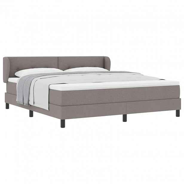 vidaXL Postel s boxspringem s čelo Taupe 180 x 200 cm textil