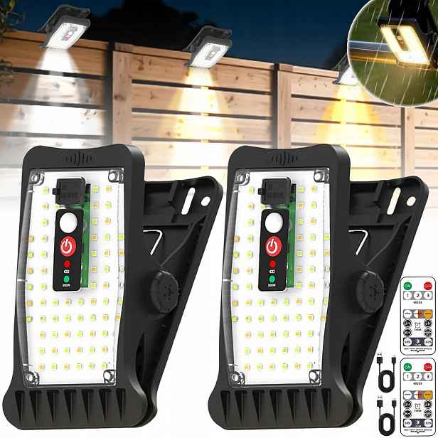2X Solární Led Zahradní Lampa 800 LM, Výkonná Pro Garáže, Terasy, Verandy A Zahrady