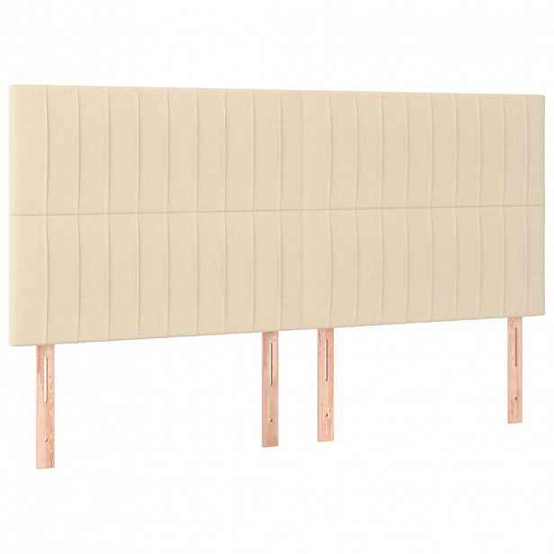 vidaXL Čelo postele krémové 200x5x118/128 cm látkové