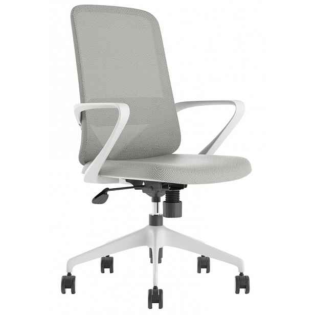 Kancelářská židle s područkami Makarea, světle šedá