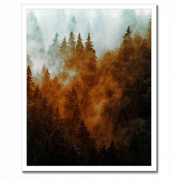 Plakát v bílém rámu 40x50 Podzimní krajina Hory