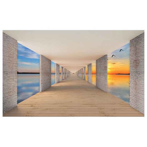 Fototapeta Západ slunce na vinylovém molu 368x254 Klid a harmonie lepidlo