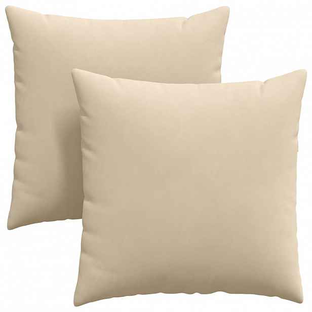 vidaXL Pohovkové polštáře 2 ks textil Krémová 80 x 80 cm