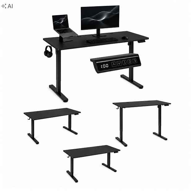 Elektrický psací stůl 140 x 60 cm s elektrickou regulací výšky 72-118 cm