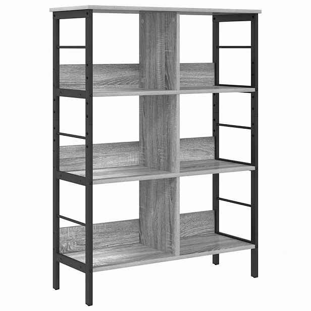 vidaXL Knihovna 6 úrovní 82 x 32 x 112 cm Kompozitní dřevo Šedá Sonoma