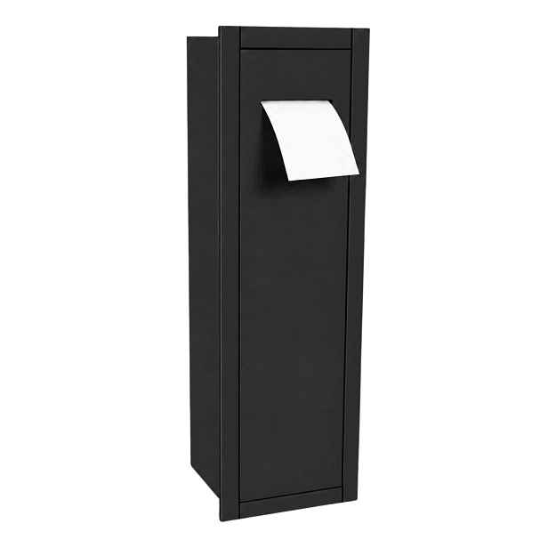 Wc Podomítková Skříňka 28x79 CM Push Open Úložný Prostor Na Papír Černá Matná Levá