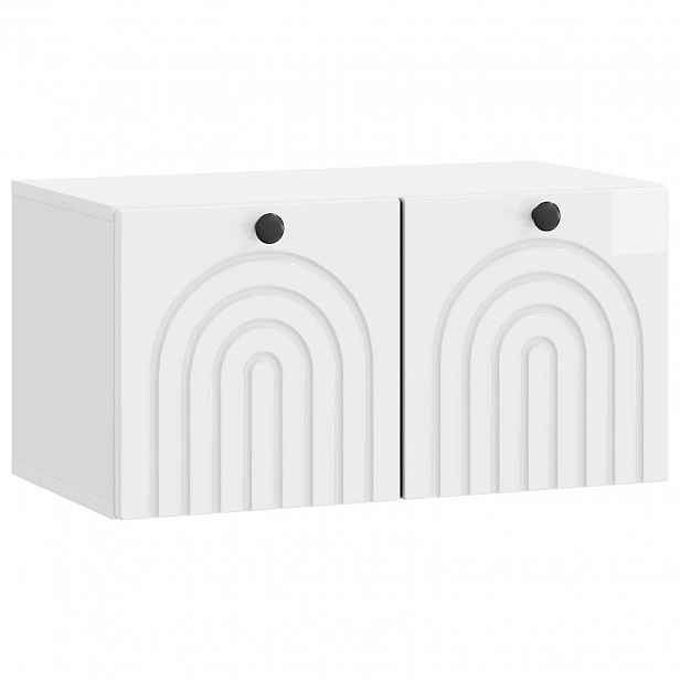 vidaXL Nástěnná TV skříň Bílá s vysokým leskem 59,5 x 31 x 30 cm