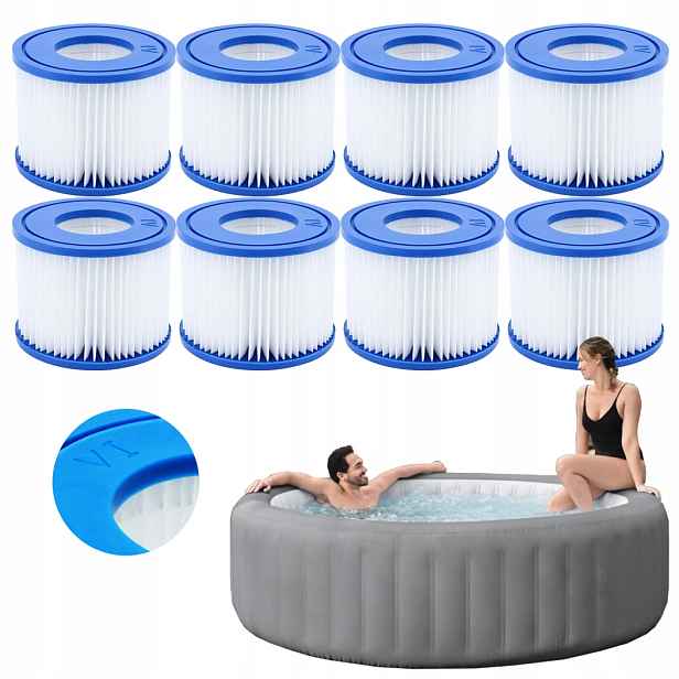 8 x Filtr bazénového čerpadla Jacuzzi Lay Z Spa Bestway 60311 typ VI Lay-Z-SPA