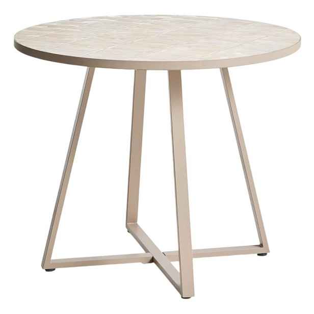 Kulatý zahradní jídelní stůl s keramickou deskou ø 90 cm Tella – Kave Home