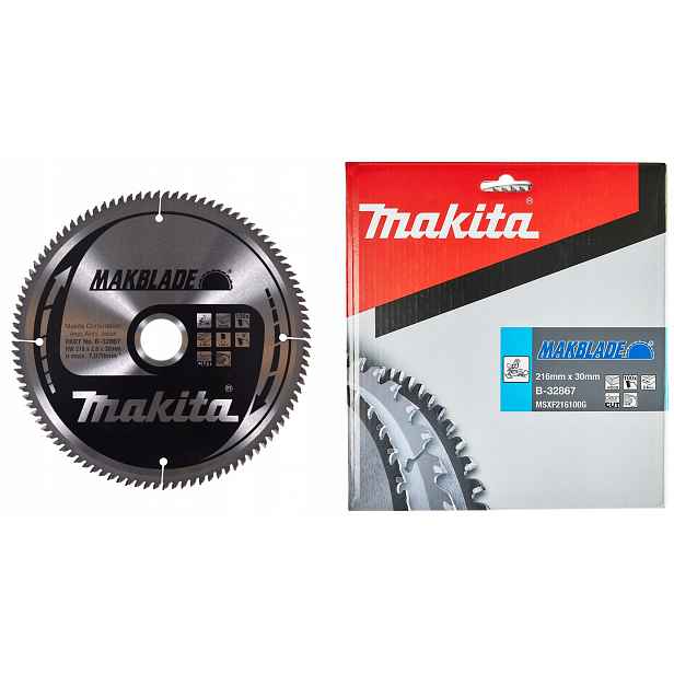 Makita B-32867 Řezací Kotouč Makblade Na Dřevo 216x30 mm 100Z x 2,8 mm
