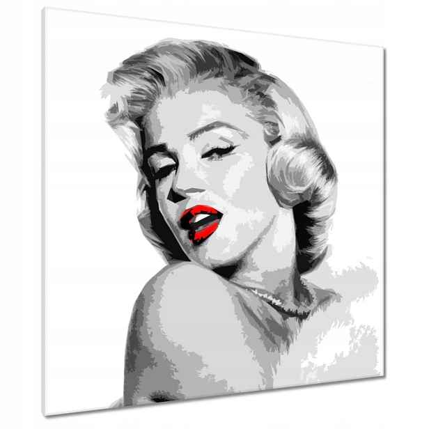Obrazy 90x90 Marilyn červené rty