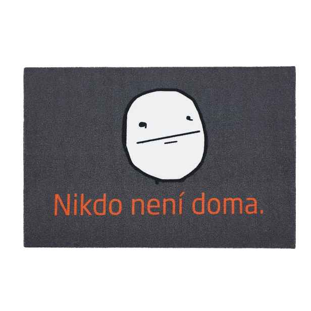 Rohožka Nikdo není doma 40x60 cm, 40x60, šedá, Mercury Flooring