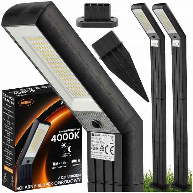 Solární Lampa Led Zahradní Venkovní Sloupek Velký 98 cm Silná Nastavitelná 2x