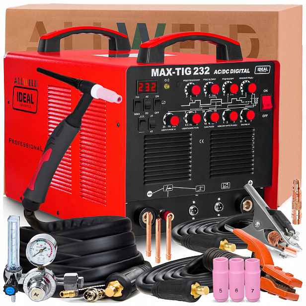 Svářečka Ideal Max-tig 232 Ac/dc Digital Hf Puls Mma 230V 200A Držák 4 M