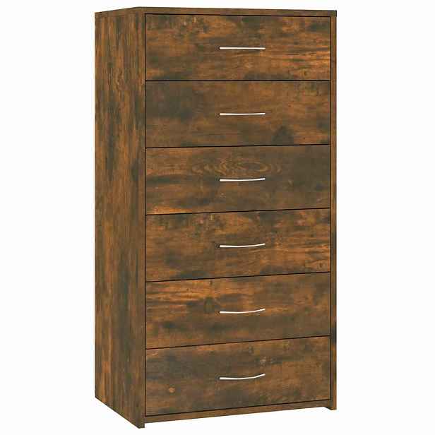 vidaXL Příborník 6 zásuvek kouřový dub 50x34x96 cm kompozitní dřevo