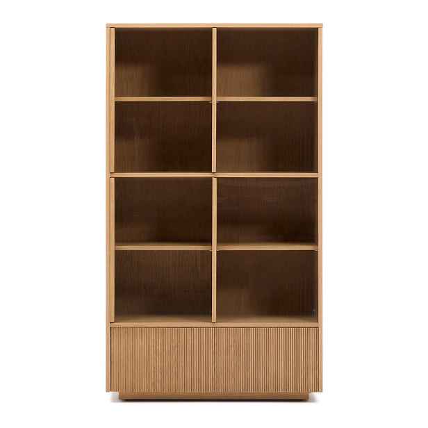 Vitrína v dekoru dubu s posuvnými dveřmi v přírodní barvě 100x174x40 cm Helvine – Kave Home