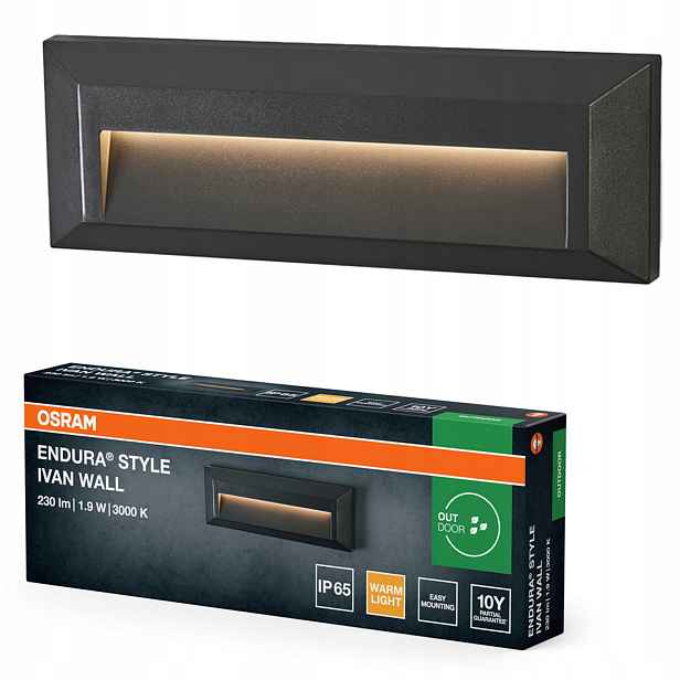 Zahradní nástěnné svítidlo Fasádní venkovní Led lampa 1.9W 85lm 3000K IP65 IK06