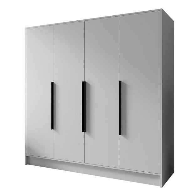 MASSENO ŠATNÍ SKŘÍŇ S OTOČNÝMI DVEŘMI BERON, 200/200/51 cm moderní 4dveřová, bílá