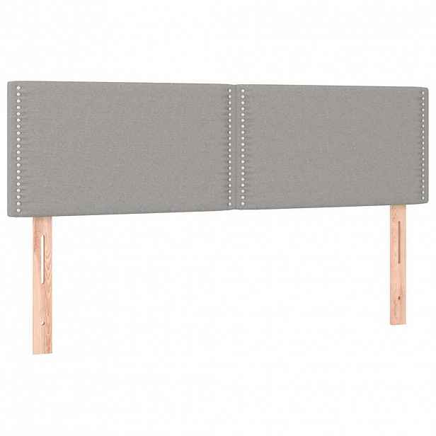 vidaXL Čela postele světle šedá 144x5x78/88 cm látka