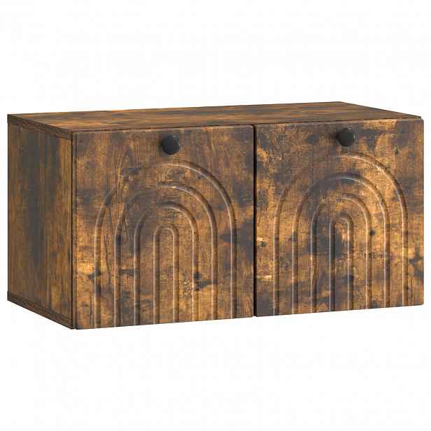 vidaXL Nástěnná TV skříň Nástěnný Kouřový dub 59,5 x 31 x 30 cm