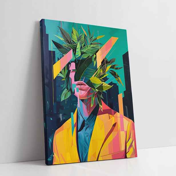 Obraz na plátně Žena rostlin v abstrakci do domu obývacího pokoje 90x120