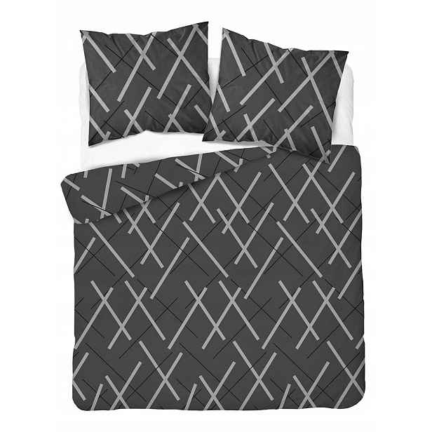 Povlečení 220x200 šedé s pruhy Home Satin