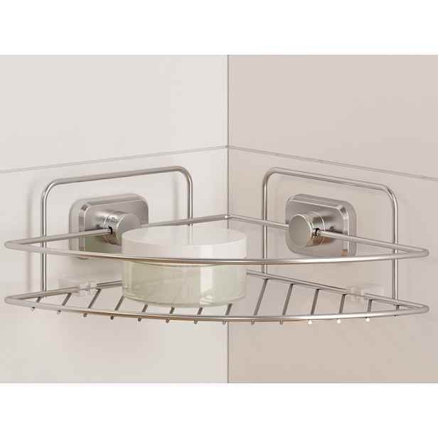 Rohová koupelnová polička Reflex Luxy 1, chrom