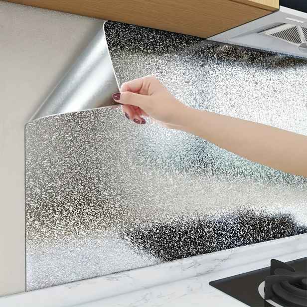 TEMU Luxusní voděodolná samolepka na kuchyňský dřez, hliníková fólie na skříňky, speciální fólie na kuchyňské skříňky