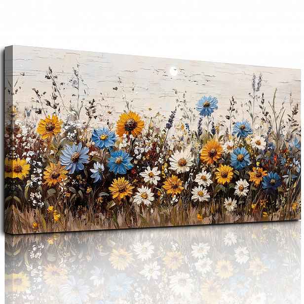 MHARTK66 nástěnný obraz žlutý květ moře 59x119 cm moderní