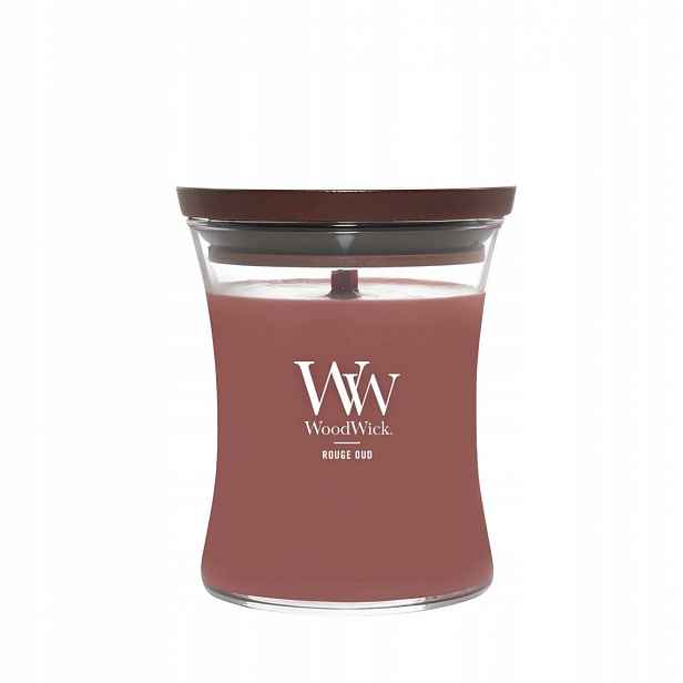 WoodWick Rouge Oud 275 g – vonná svíčka s dřevěným knotem 65 hodin