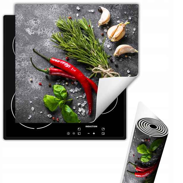Vinylová Ochranná Podložka Na Indukci Pracovní Deska 50x52 Chilli koření