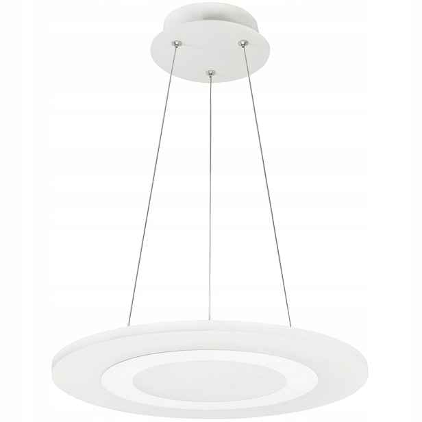 Závěsná Led lampa kulatá bílá, moderní, neutrální, do obývacího pokoje 35 cm Polux