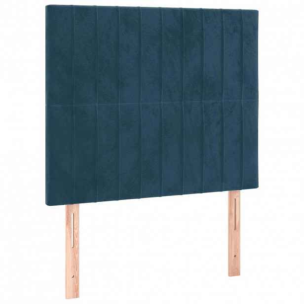 vidaXL Čelo postele tmavě modré 80x5x118/128 cm sametové