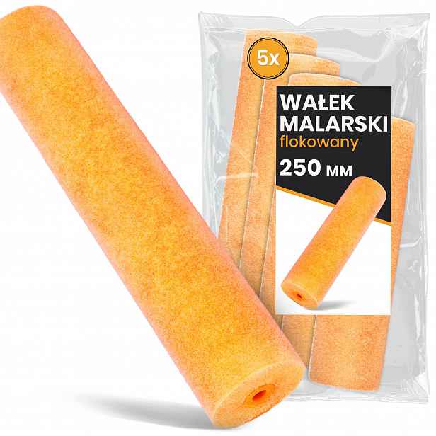 5 x Malířský Váleček 25 cm Pěnový Flokovaný Hladký Malování barev laků