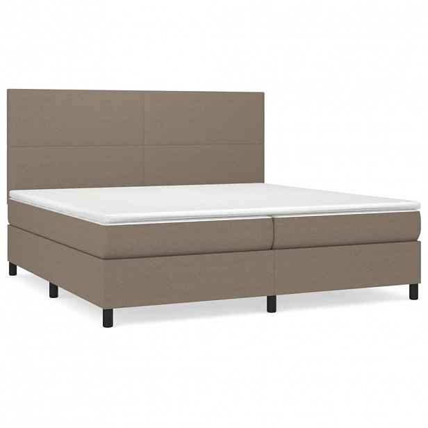 vidaXL Box spring postel s matrací taupe 200x200 cm textil