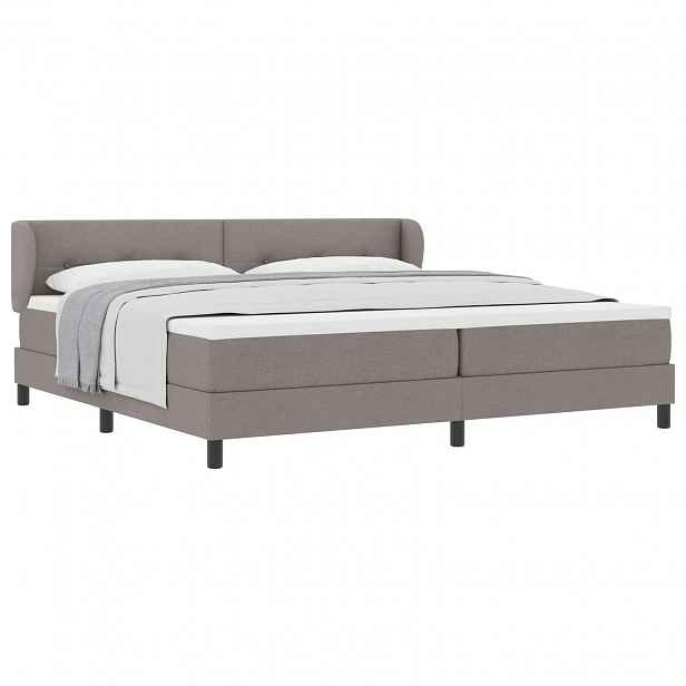 vidaXL Postel s boxspringem s čelo Taupe 200 x 200 cm textil